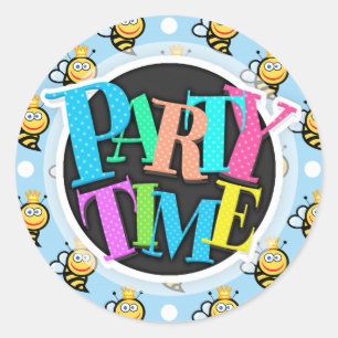 Adesivo Abelha Rainha Fresca, Bolinhas Azuis e Brancas