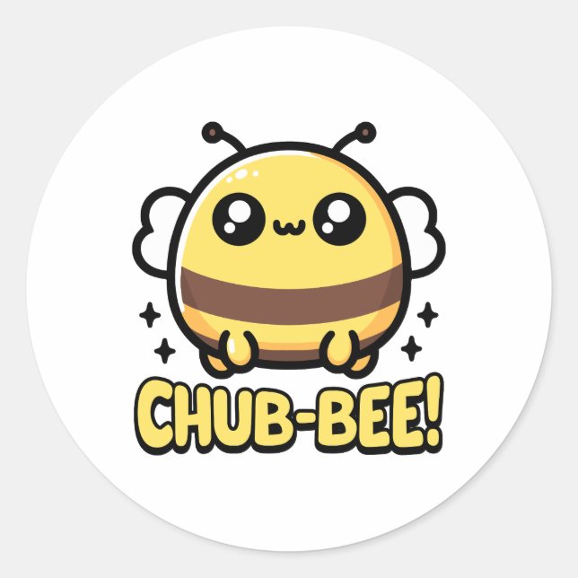 Adesivo Abelhão! Cute Chubby Bee Pun (Frente)