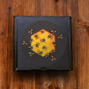 Adesivo Abelhas de mel com arte de desenho de hexágono am