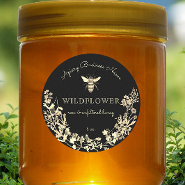 Adesivo Abelhas De Mel De Flor Selvagem Dourada E Preta