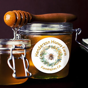 Adesivo Abelhas de mel em Wreath Honey Business Promociona