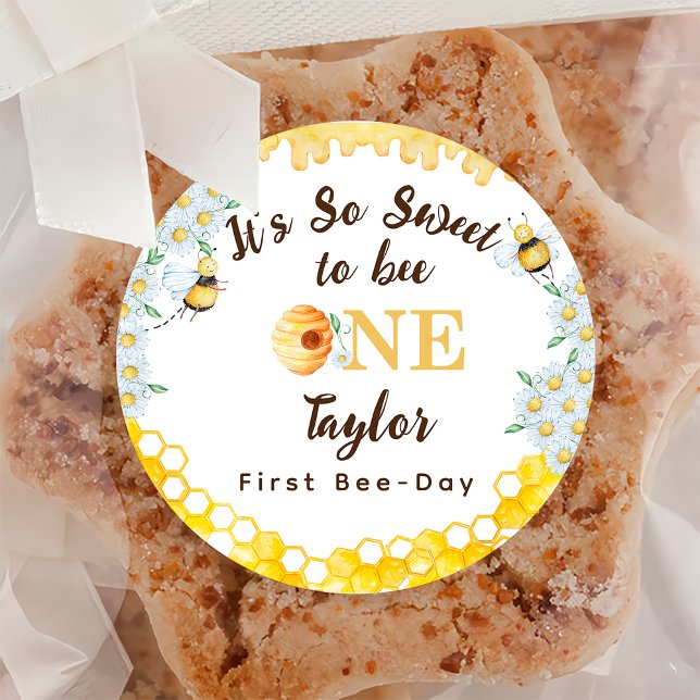 Adesivo Abelhas de Mel Primeiro Aniversário do Dia da Abel (Criador carregado)