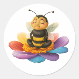 Adesivo Abelhas Em Uma Flor Vibrante Fazendo Yoga