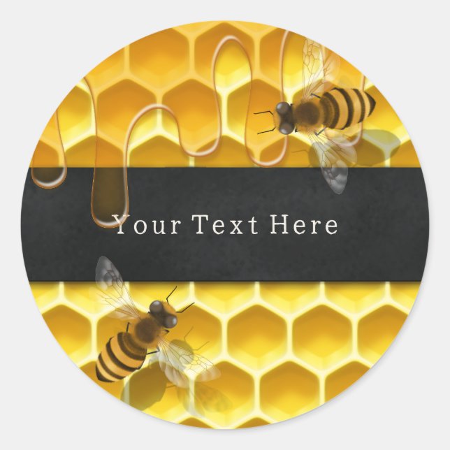 Adesivo Abelhas na Captura Personalizada de Hive Honeycomb (Frente)
