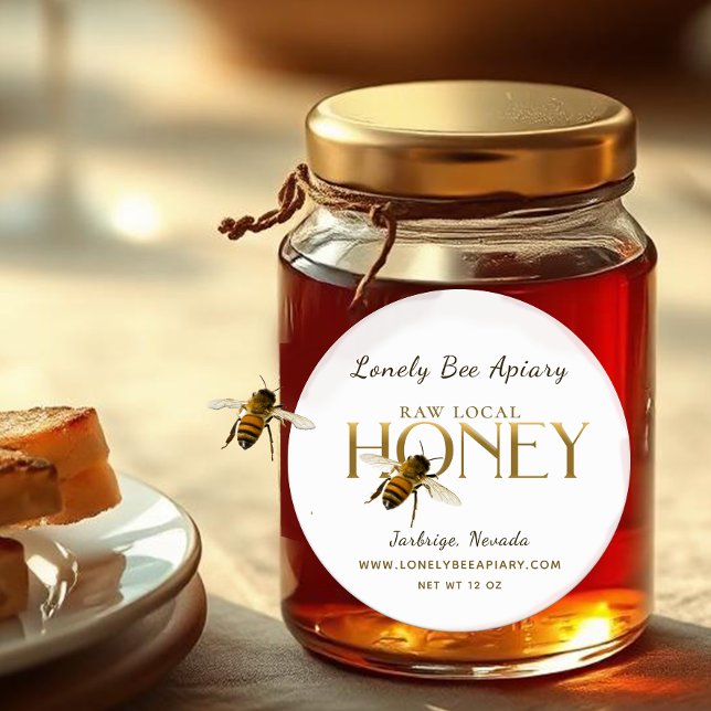 Adesivo Abelhas voadoras Raw Raw Local Mel White (Criador carregado)