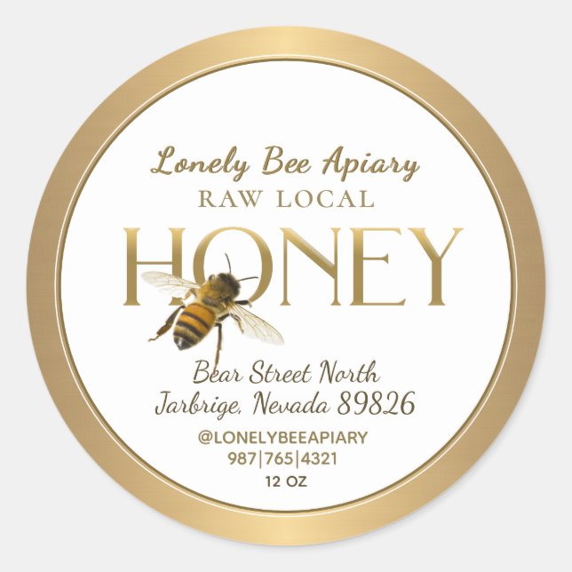 Adesivo Abelhas voadoras Raw Raw Local Mel White (Frente)