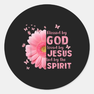 Adesivo Abençoado Por Deus Amado Por Jesus Flor Cro Cristã