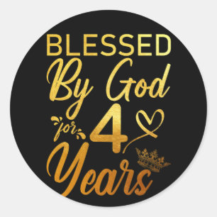 Adesivo Abençoado por Deus por 40 anos de fé aniversári