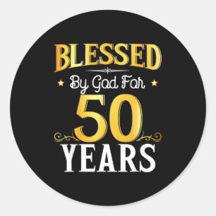 Adesivo Abençoado Por Deus Por 50 Anos Aniversário De 50 A