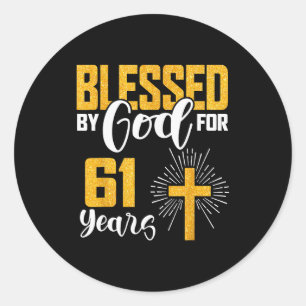 Adesivo Abençoado Por Deus Por 61 Anos 61º Aniversário B-d