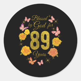 Adesivo Abençoado Por Deus Por 89 Anos De Borboleta Rosa 8