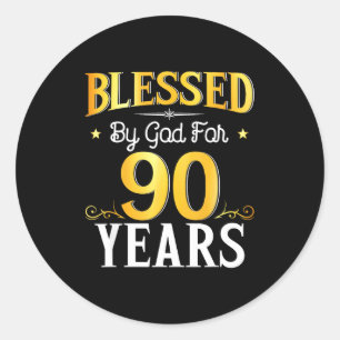 Adesivo Abençoado Por Deus Por 90 Anos Aniversário De 90 A