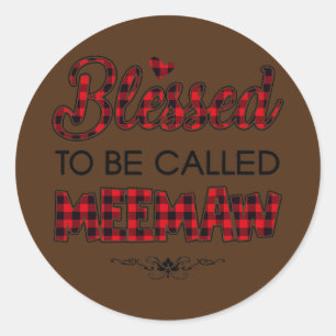 Adesivo Abençoado seja chamado Meemaw Red Xadrez Dia da M