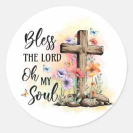 Adesivo Abençoe o Senhor com a cruz, presente cristão