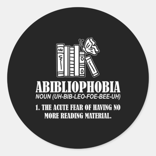Adesivo Abibliofobia - Leitor Avid Ou Bookworm (Frente)