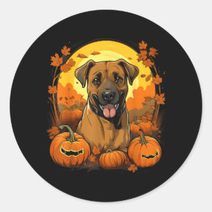 Adesivo Abóbora Black Mouth Cur Cão Halloween Dia de Ação