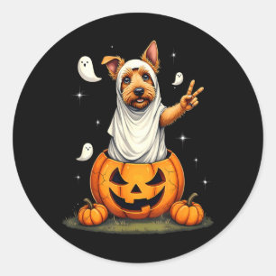 Adesivo Abóbora Boo Fantasma Terrier Escocês Cachorro Hall