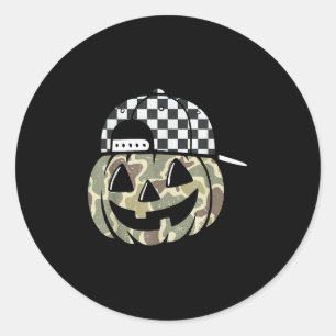 Adesivo Abóbora Camuflada Rosto de Jack O Lanterna Camufla