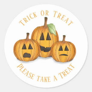 Adesivo Abóbora Caprichosa Favor de Doce Fofo de Halloween