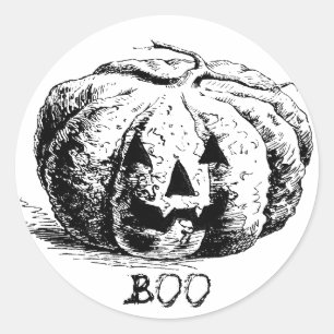 Adesivo Abóbora da lanterna de Jack O da vaia do vintage