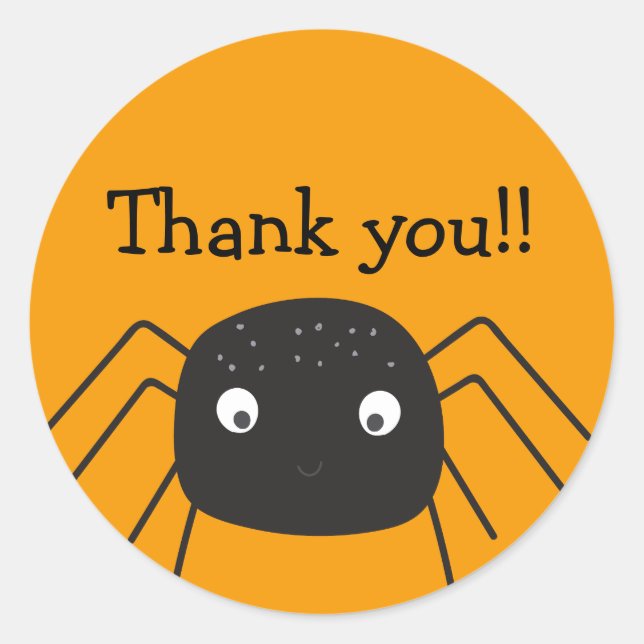 Adesivo Abóbora-de-aranha branca laranja Obrigado (Frente)