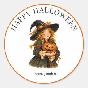 Adesivo Abóbora de Bruxa Caprichosa Personalizada Hallowee
