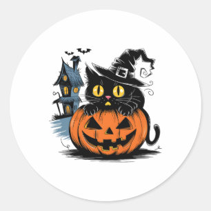Adesivo Abóbora De Gato Preto Para O Halloween E Graças