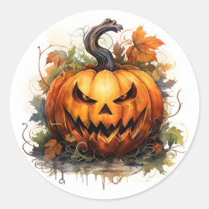 Adesivo Abóbora de Halloween Assustadora