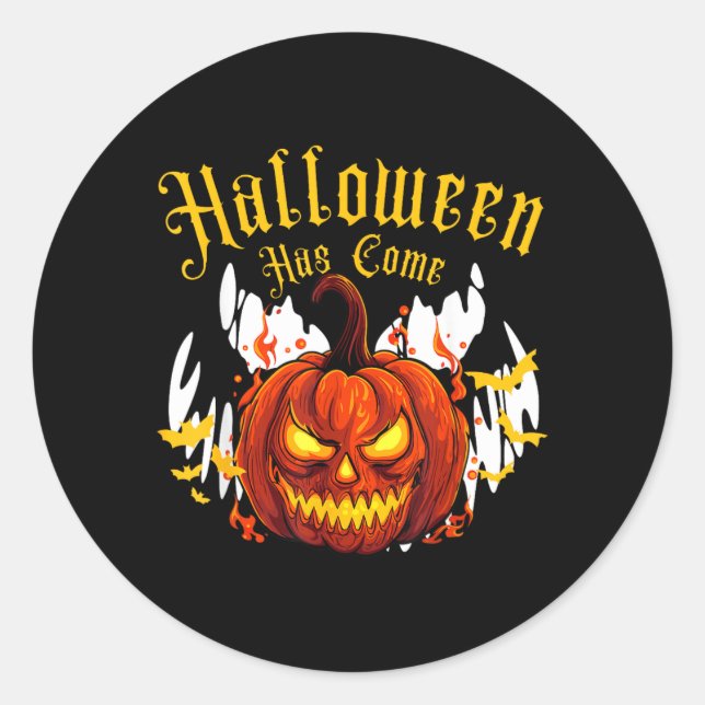 Adesivo Abóbora de Halloween Assustadora (Frente)