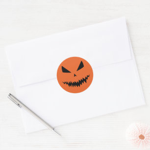 Adesivo Abóbora de Halloween assustadora legal preta laran
