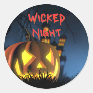 Adesivo Abóbora de Halloween Assustadora Noite Malvada 