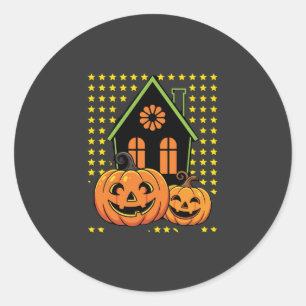Adesivo Abóbora de Halloween Casa Assombrada Estrela Fofa
