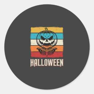 Adesivo Abóbora de Halloween Caveira Retro Vintage