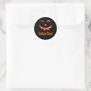 Adesivo Abóbora de Halloween com Rosto para Doces ou Trave