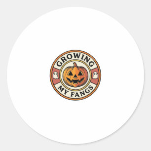 Adesivo Abóbora de Halloween Crescendo Meus Dentes Badge V