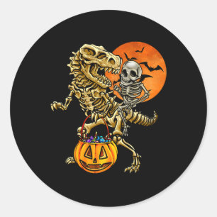Adesivo Abóbora de Halloween de Dinossauro Esqueleto para 