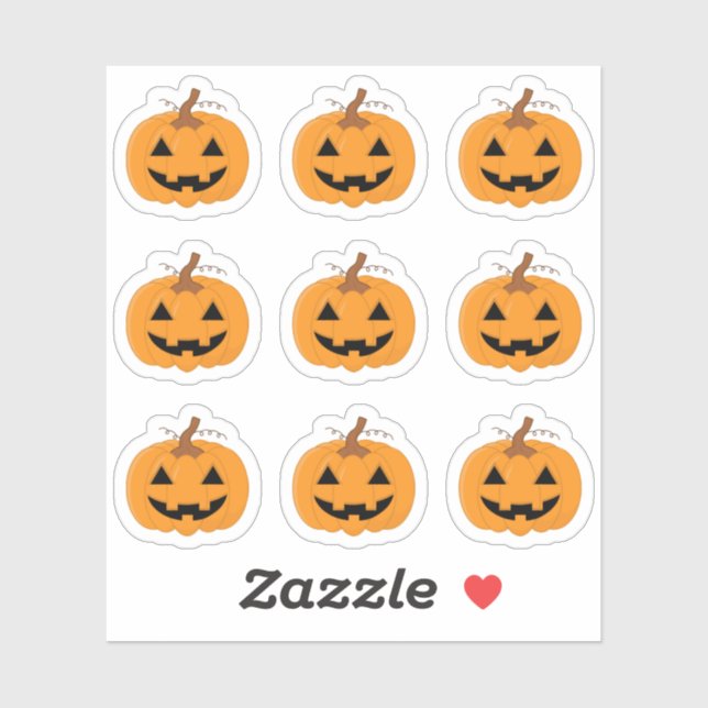 Adesivo Abobora de Halloween do Jack O'Lantern Bujo Planne (Folha)