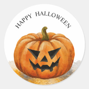 Adesivo Abóbora de Halloween em aquarela