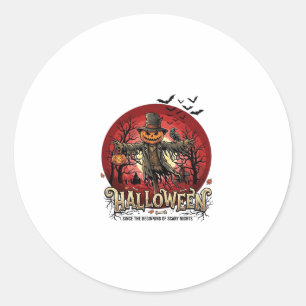 Adesivo Abóbora de Halloween Espantalho Corvo Morcegos_1
