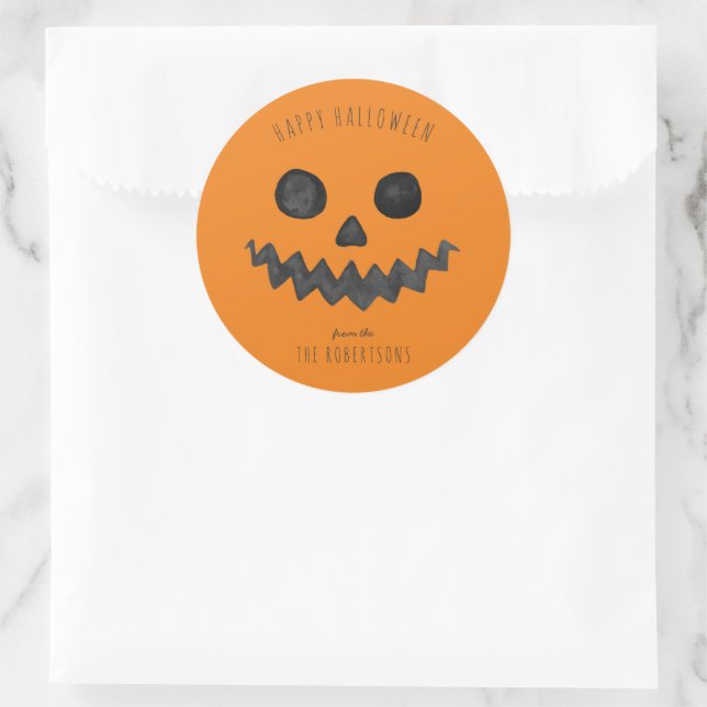 Adesivo Abóbora de Halloween | Feliz Halloween Presente  (Bolsa)