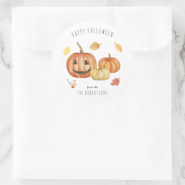 Adesivo Abóbora de Halloween | Feliz Tratamento de Hallowe (Bolsa)