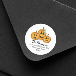 Adesivo Abóbora de Halloween Fofa Endereço de Devolução