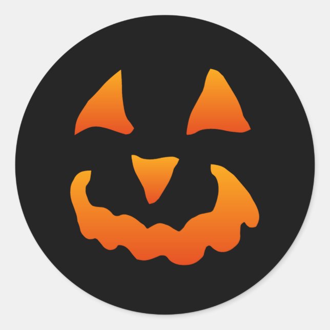 Adesivo Abóbora de Halloween Laranja e Preta (Frente)