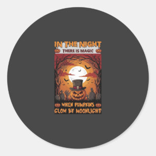 Adesivo Abóbora de Halloween Noturna Chapéu Alto Morcegos