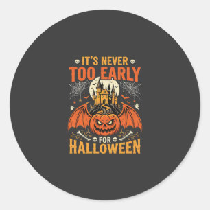 Adesivo Abóbora de Halloween Nunca Muito Cedo Castelo Gráf