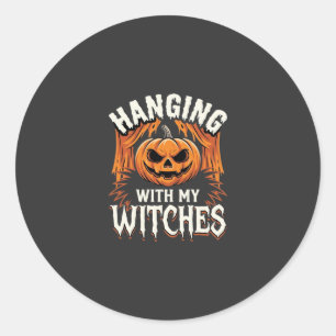 Adesivo Abobora de Halloween Pendurada Com Minhas Bruxas
