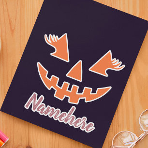 Adesivo Abóbora de Halloween Personalizada Feminina Jack O