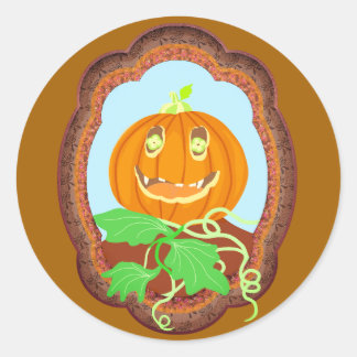 Adesivo Abóbora de Halloween sorrindo caprichosa e assusta