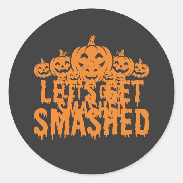 Adesivo Abóbora de Halloween Vamos Esmagar (Frente)