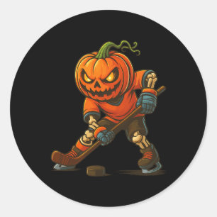 Adesivo Abóbora de Hóquei no Gelo no Rosto de Halloween Es
